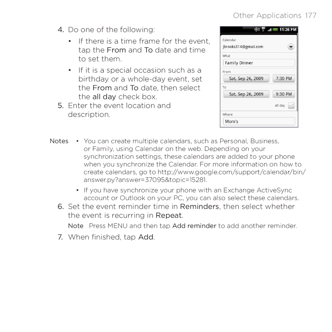 HTC PB00100 user manual Other Applications  